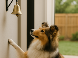 Chien qui sonne une cloche2 e1756578535324 uai Comment dresser votre chien à sonner une cloche pour aller dehors et faire ses besoins ?